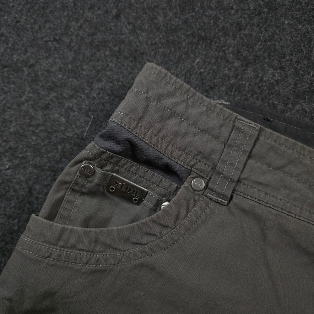 Kuhl Radikl Pants Dark Charcoal Grey Cotton Outdoor Hiking Gorpcore Mens 36x30 - Picture 12 of 15